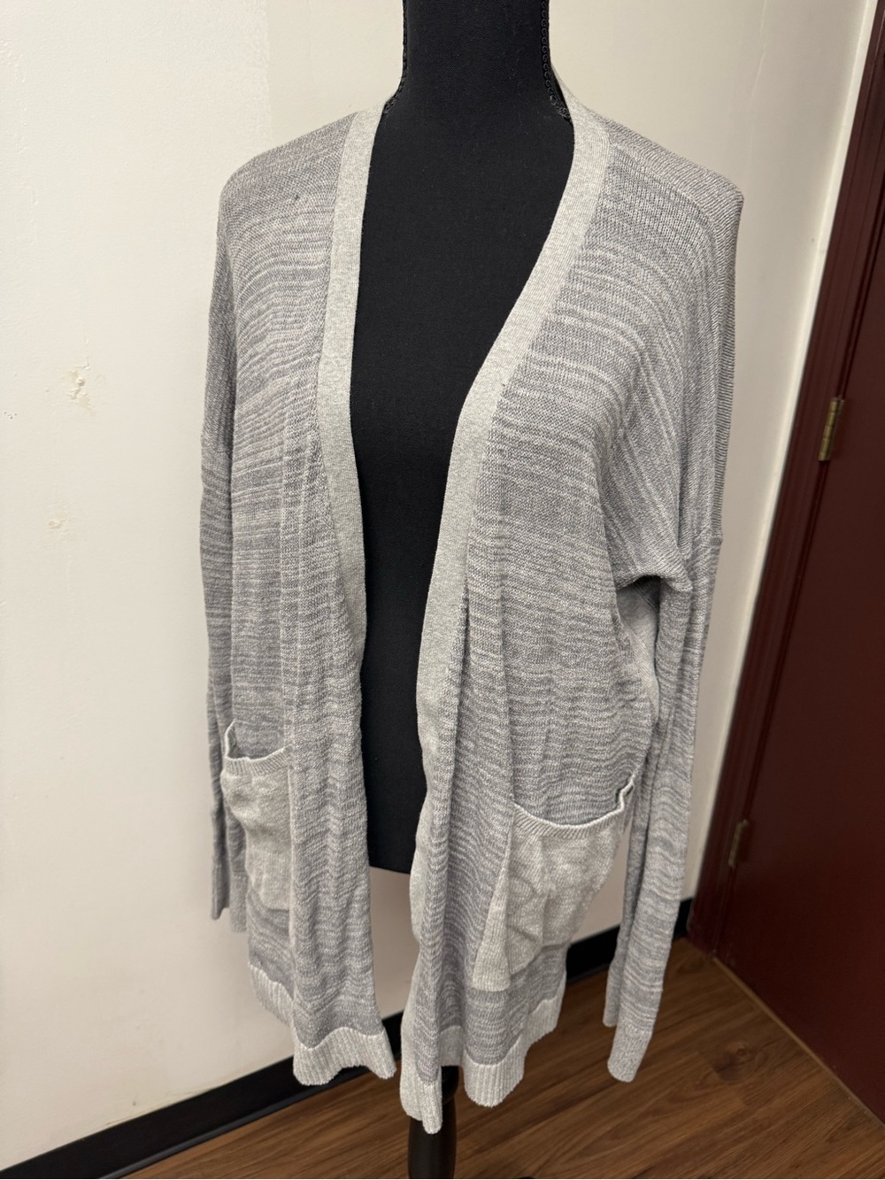 Calvin Klein Jeans Gray Open-Front Women's Cardigan Sweater Size XL